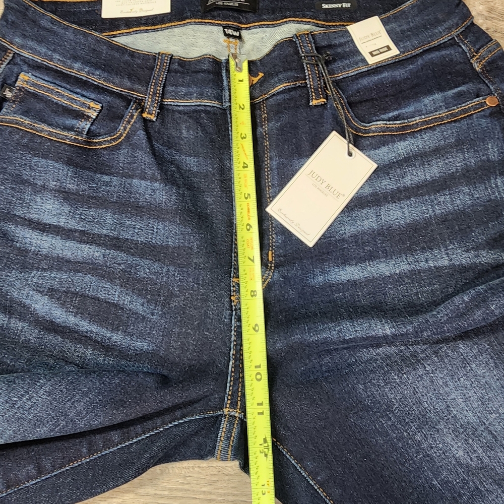 NWT JUDY BLUE Dark Wash Classic Denim Mid Rise Skinny Fit Jean 14 W - Picture 10 of 16